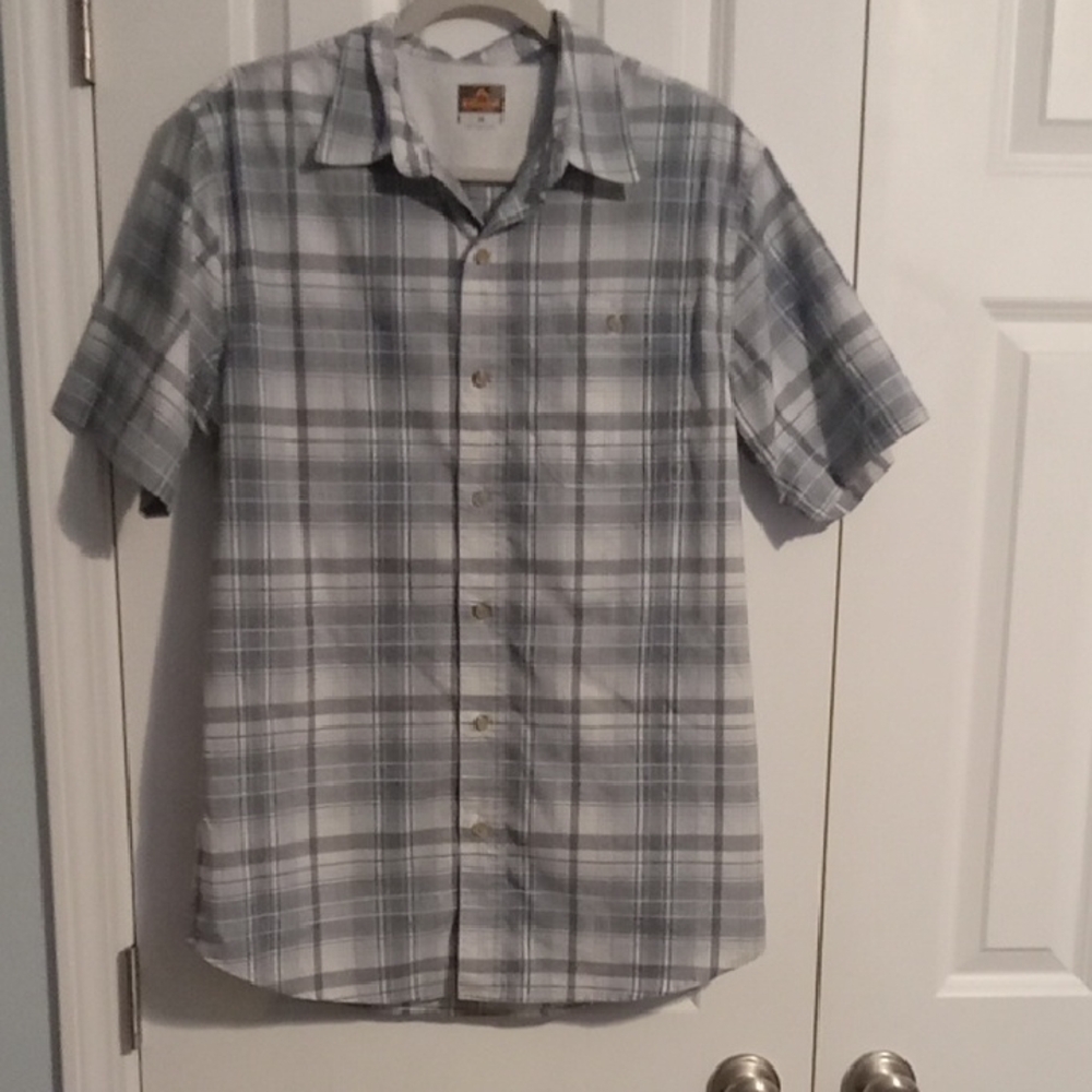 Classic Gray Plaid Button-Down Shirt